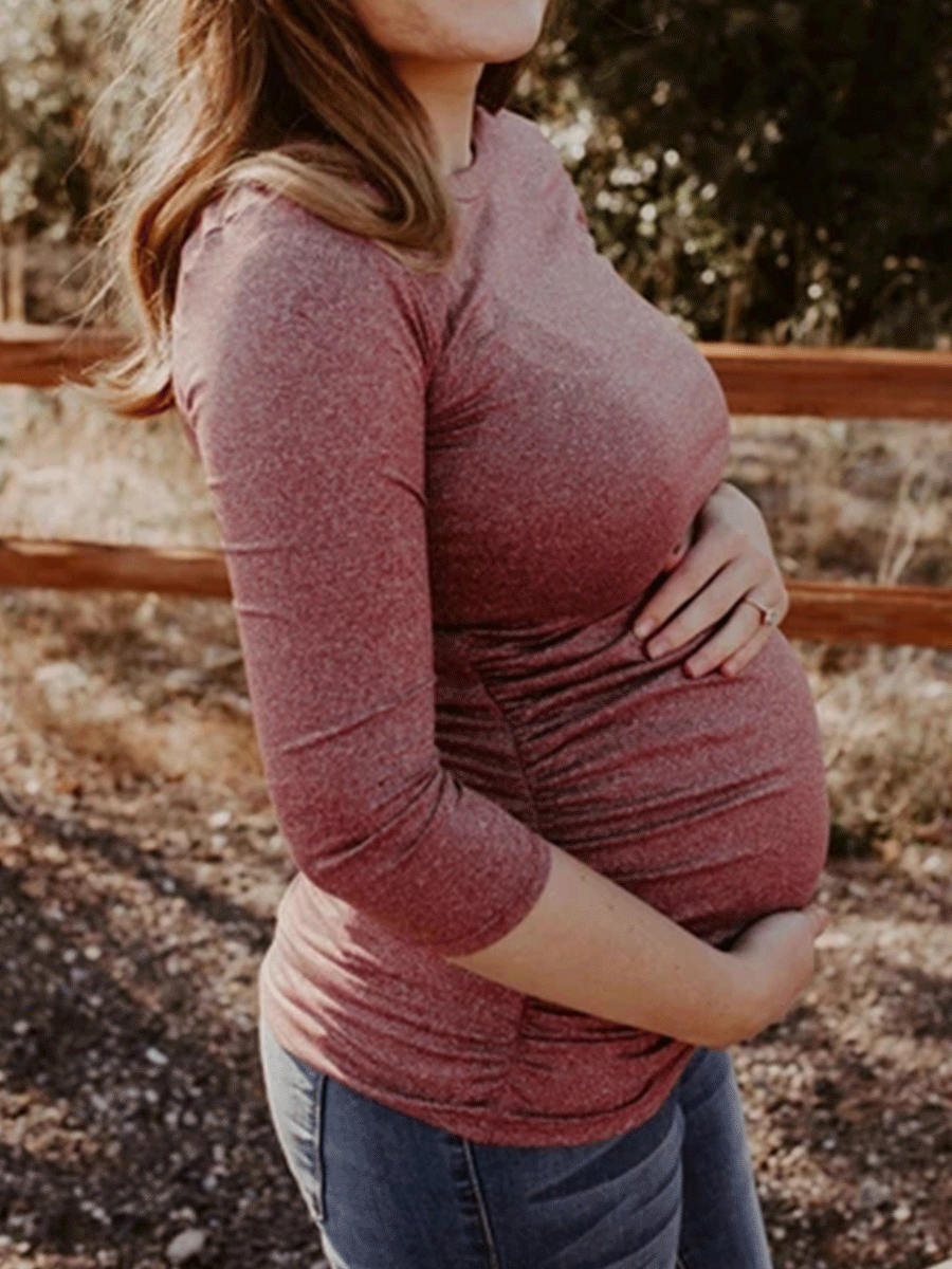 Cotton Knitted Loose Maternity Top