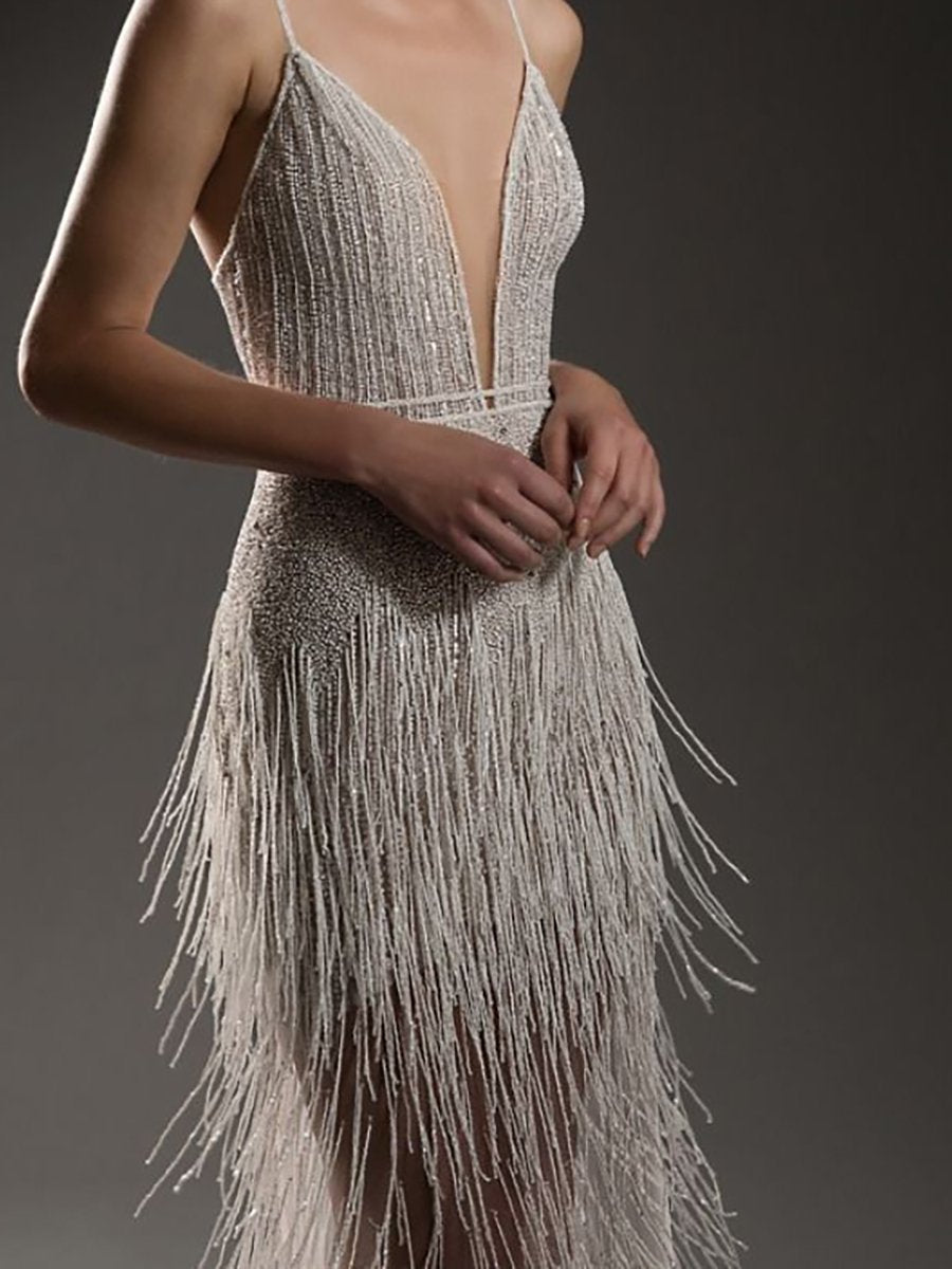 Women's Beaded Fringe Sling Dress