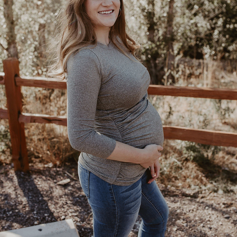 Cotton Knitted Loose Maternity Top