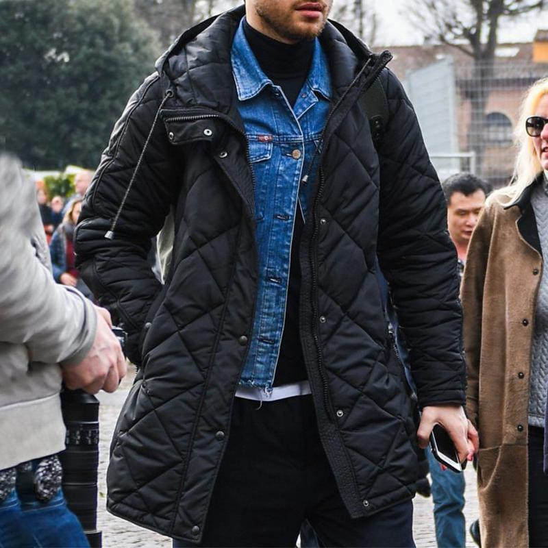 Mid-length Warm Hooded Cotton Jacket