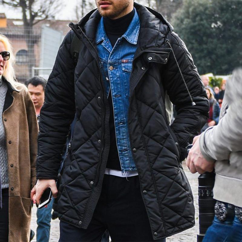 Mid-length Warm Hooded Cotton Jacket