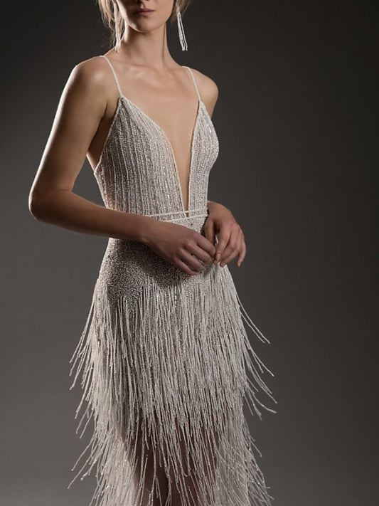 Women's Beaded Fringe Sling Dress