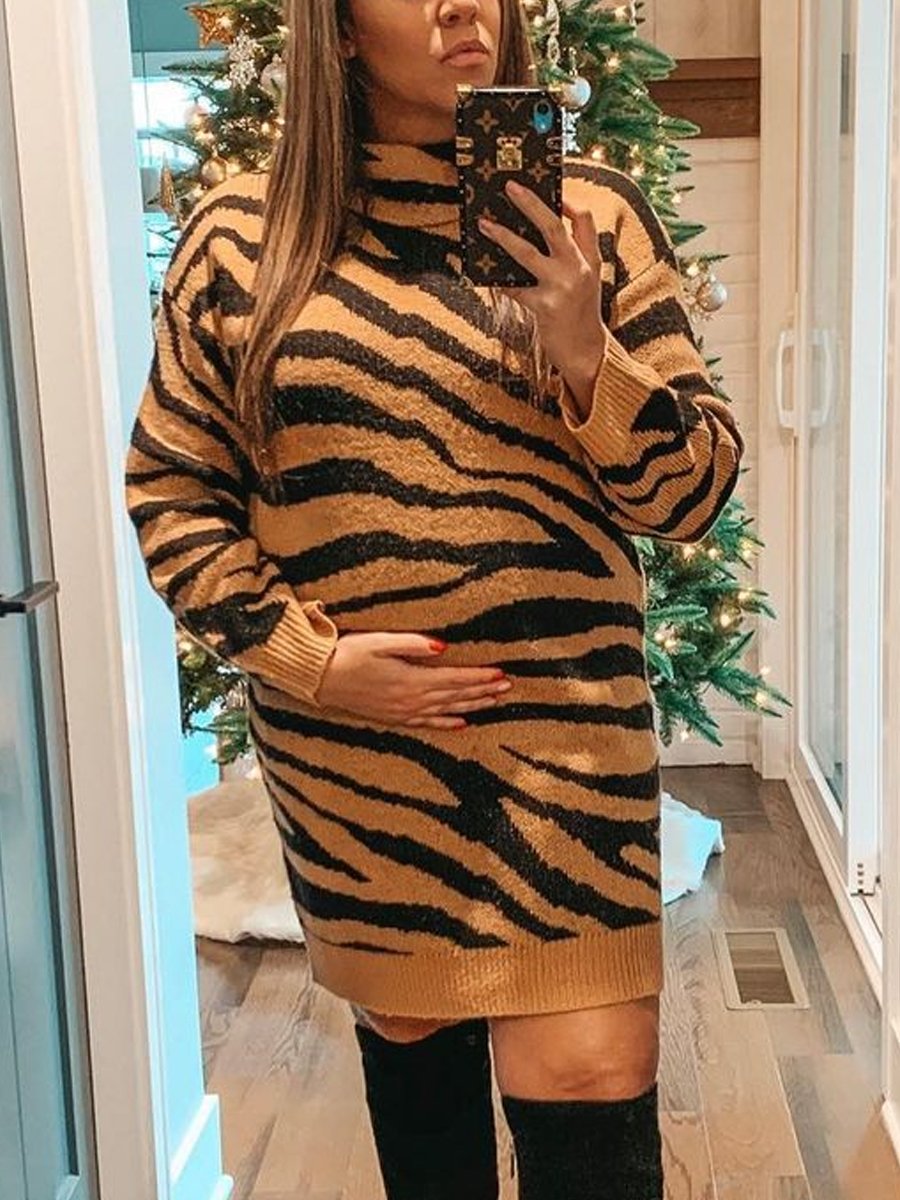 Fashion Solid Color Casual Slim Dress for Pregnant Women
