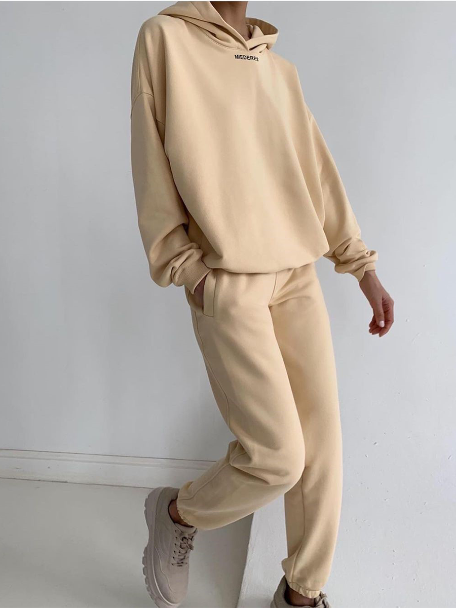 Hooded Pocket Sports And Leisure Women's Suit